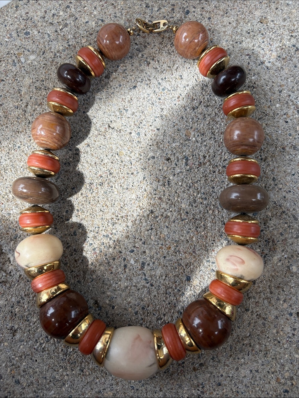 Napier Statement Necklace Women OS Multicolor Excellent Vintage Chunky Bead Gold